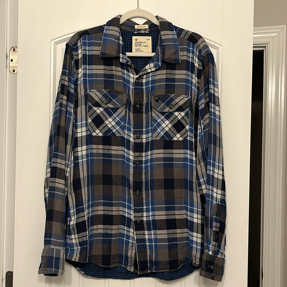 XL American Eagle Plaid Shirt
